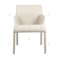 ltaliske minimalistiske hvide sadel læder armlæn stole
